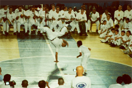 Capoeira game during the batizado ceremony, Santos, Brazil