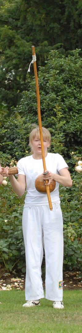 Justyna playing berimbau Justyna playing berimbau
