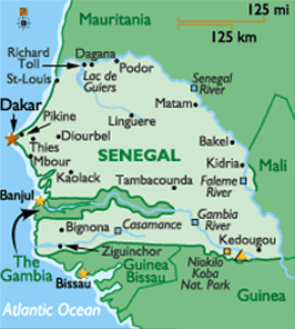 Map of Senegal - courtesy of www.worldatlas.com Map of Senegal - courtesy of www.worldatlas.com