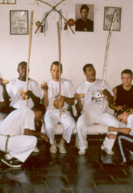 At pé do berimbau, roda led by Mestre Ediandro and Contra Mestre Ceara At pé do berimbau, roda led by Mestre Ediandro and Contra Mestre Ceara